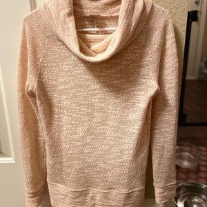 LOFT Blush Pink Cowl Neck Sweater: Tunic Length